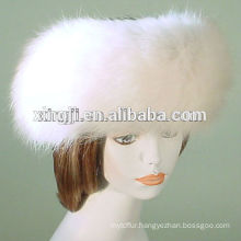 Top quality elastic real fox fur headwear